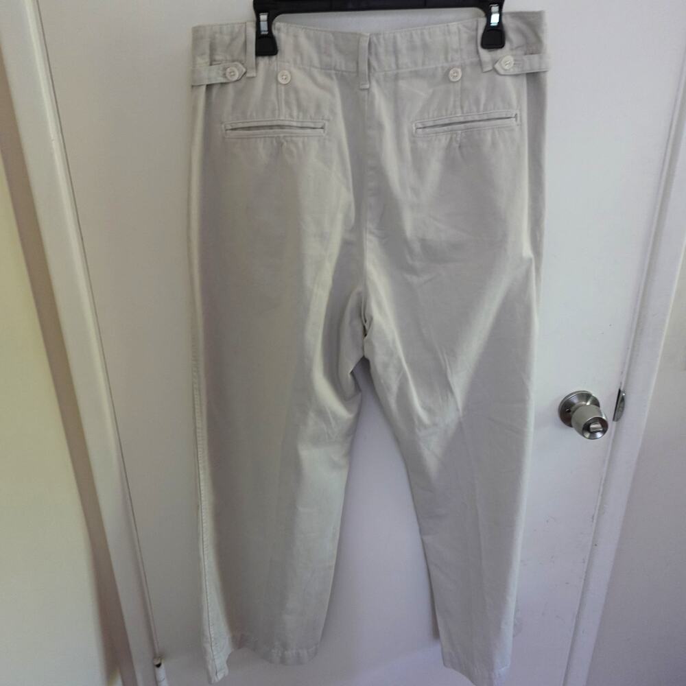 Maeve Anthropologie Pleated Wide-Leg Chino Trousers 100% Cotton Womens 10 Casual - Picture 13 of 13